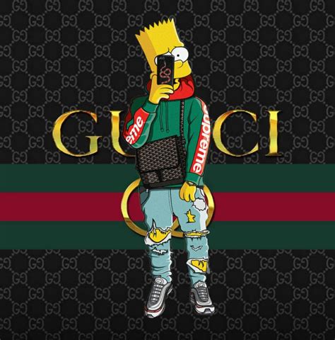 gucci bart simpson supreme wallpaper chromebook|gucci bart simpson background.